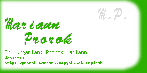 mariann prorok business card